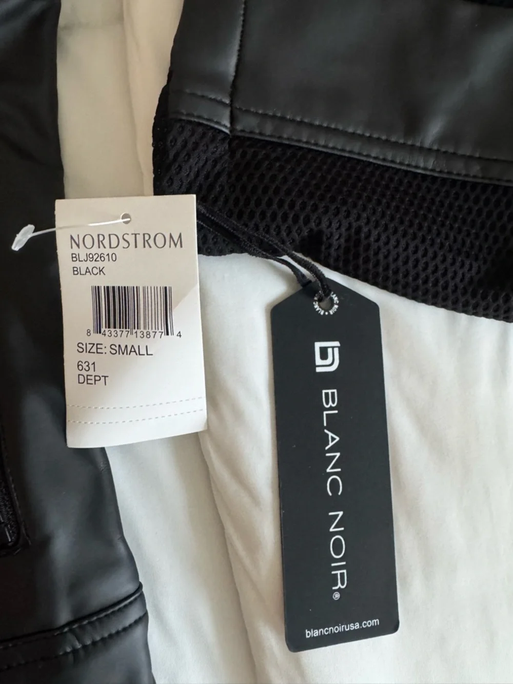 blanc noir Black Faux Leather Moto-Style Jacket - Picture 2 of 5